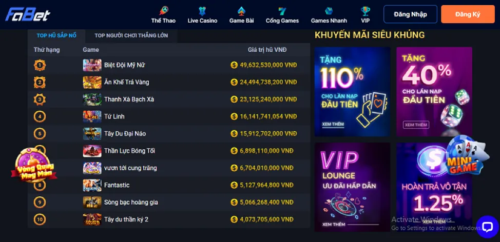 Các trò chơi cá cược tại 678win.com
